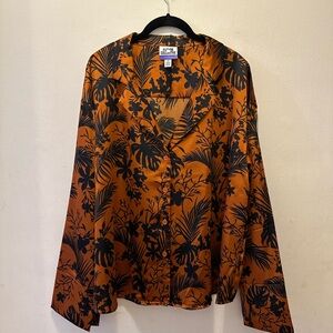 KAHLANA BARFIELD BROWN Future Collective Hawaiian pattern blouse